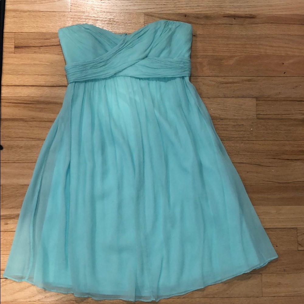 J Crew chiffon strapless dress